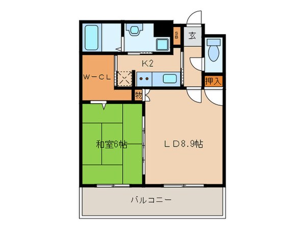 リンデン東薬院の物件間取画像